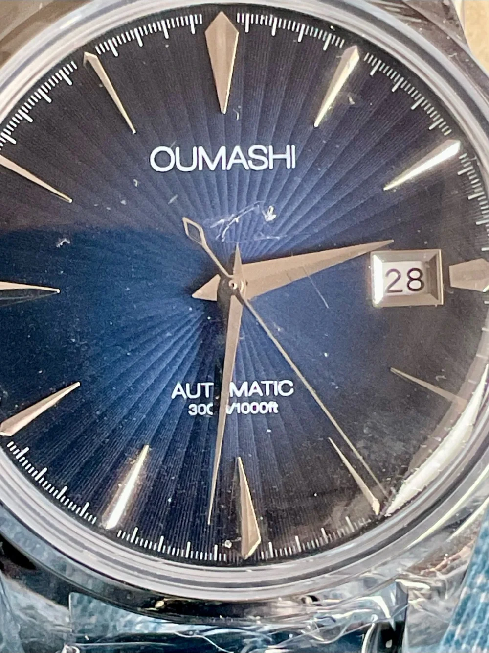 Brand New Superb Blue Radiant Dial Oumashi Cocktail Watch w Date